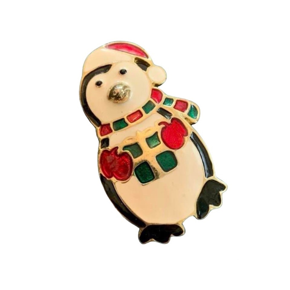 Vintage Holiday Penguin Brooch Pin